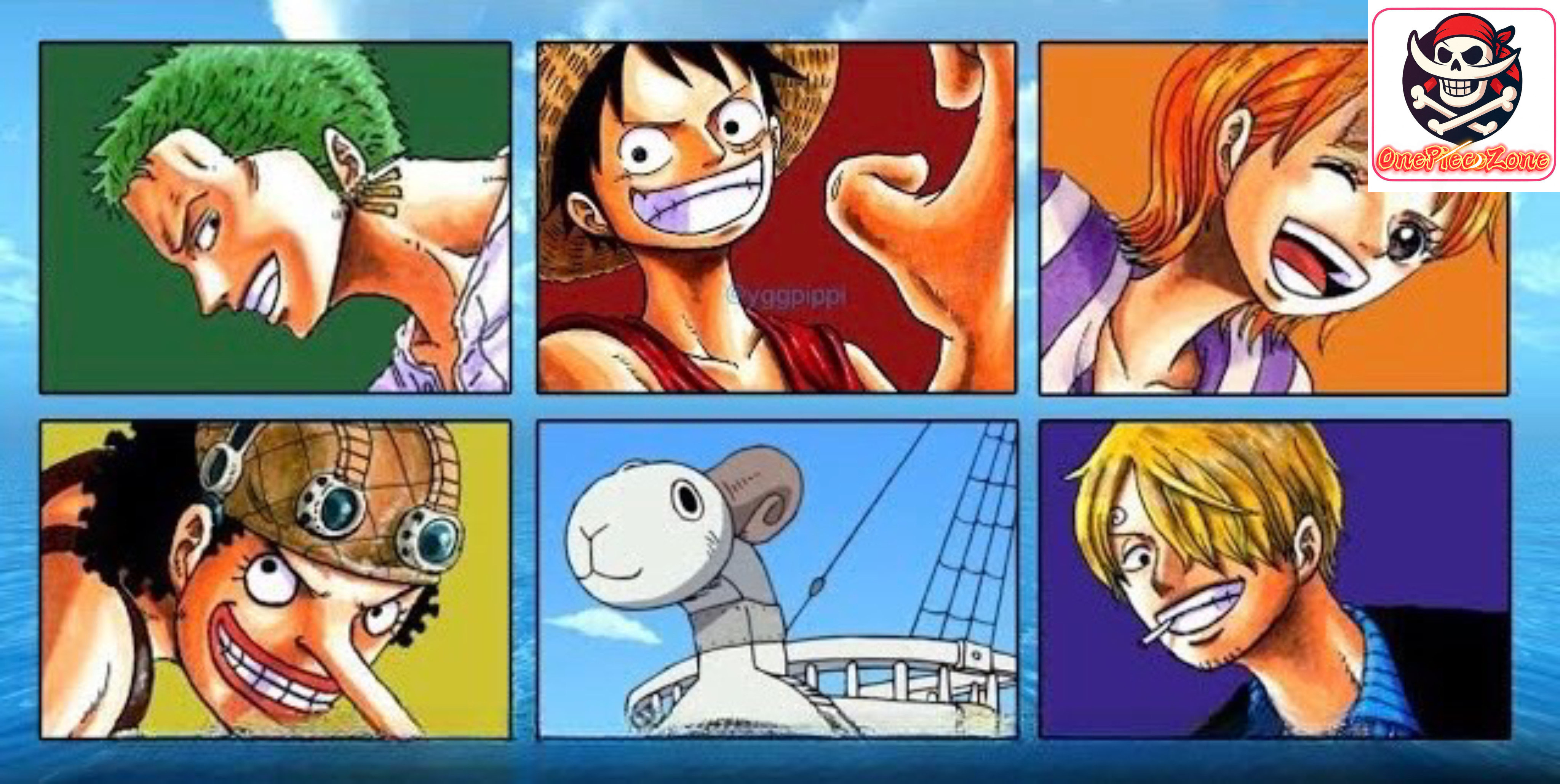 ภาพลูฟี่และกลุ่มหมวกฟางจากการ์ตูนวันพีช One Piece